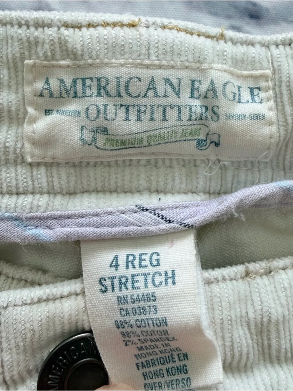 American Eagle Y2K Pants 4 | Low Rise Cream Corduroy Flare